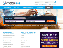 Tablet Screenshot of cybersecjobs.com